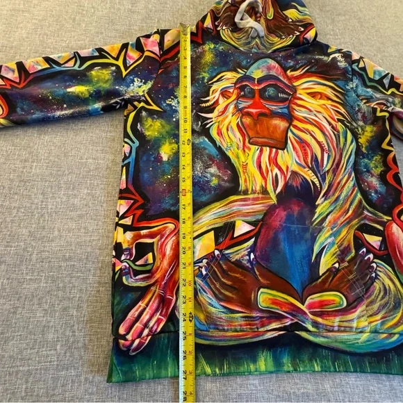 Meditating Rafiki Mandrill Unisex Hoodie From The Lion King - Picture 14 of 16